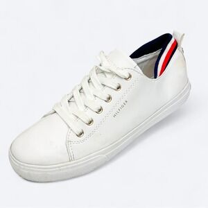 Tommy Hilfiger Lou Faux Leather Sneakers Womens 8M‎ Preppy Casual Retro Sport